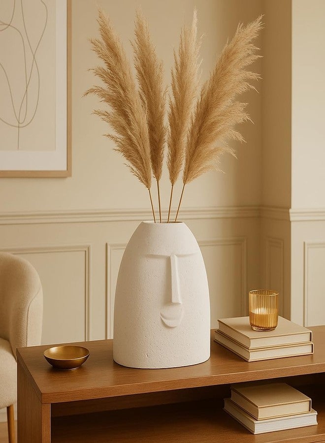 اكستور مزهرية سيراميك بتصميم وجه بشري من إكستوري لديكور منزلي فريد | الزهور غير متضمنة (عبوة من قطعة واحدة، أبيض) - Image 1